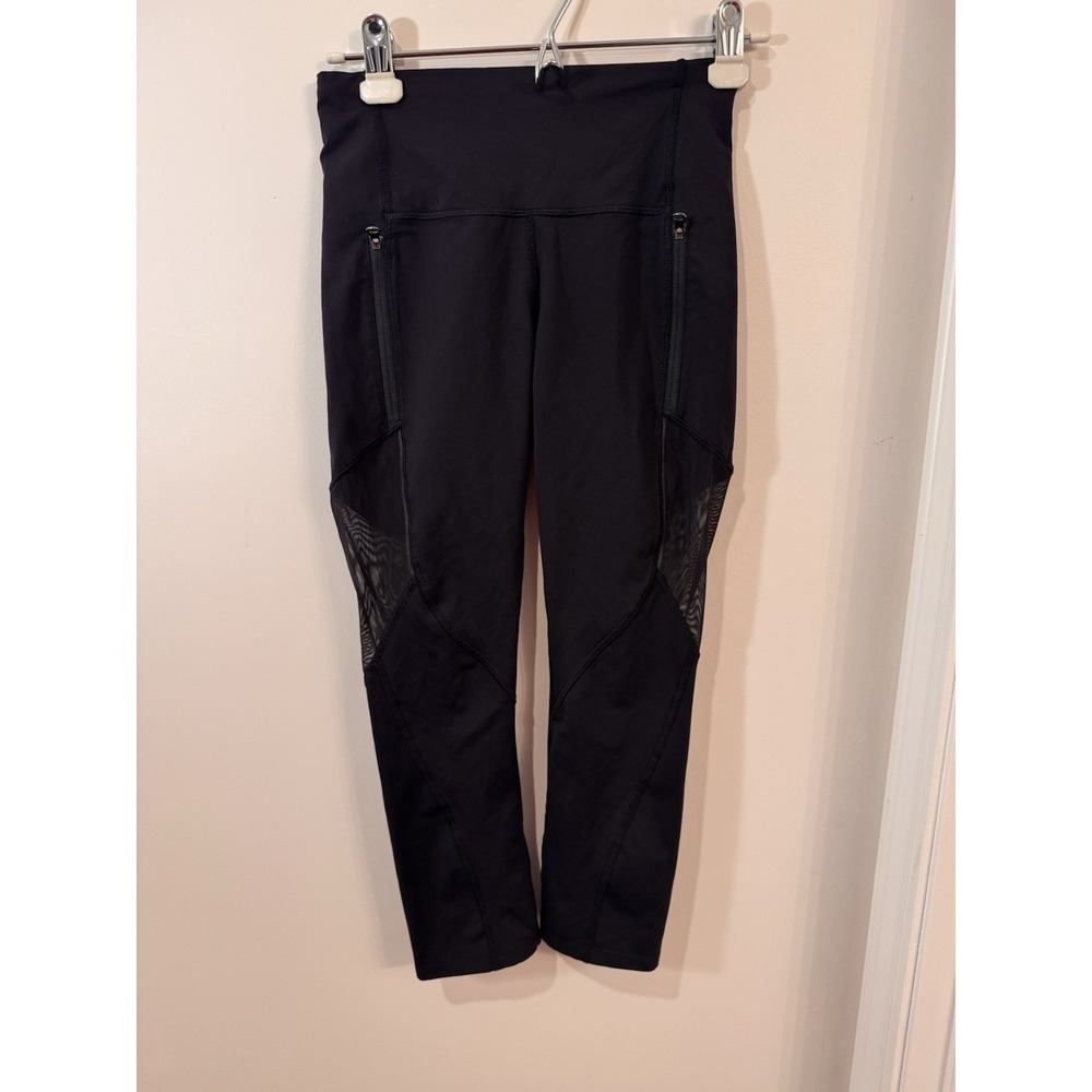 Lululemon Womens Leggings Size 4 Black Front Zip Pockets Full Length Stretch